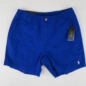 Polo Ralph Lauren Chino Shorts Mens Small Classic Fit Blue Drawstring Pony